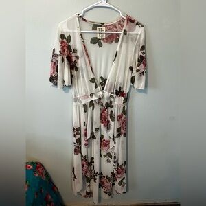 Haute Project Sheer Floral boho wrap dress Size Small